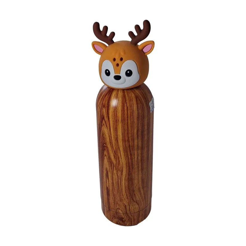 Borraccia effetto legno con tappo cervo